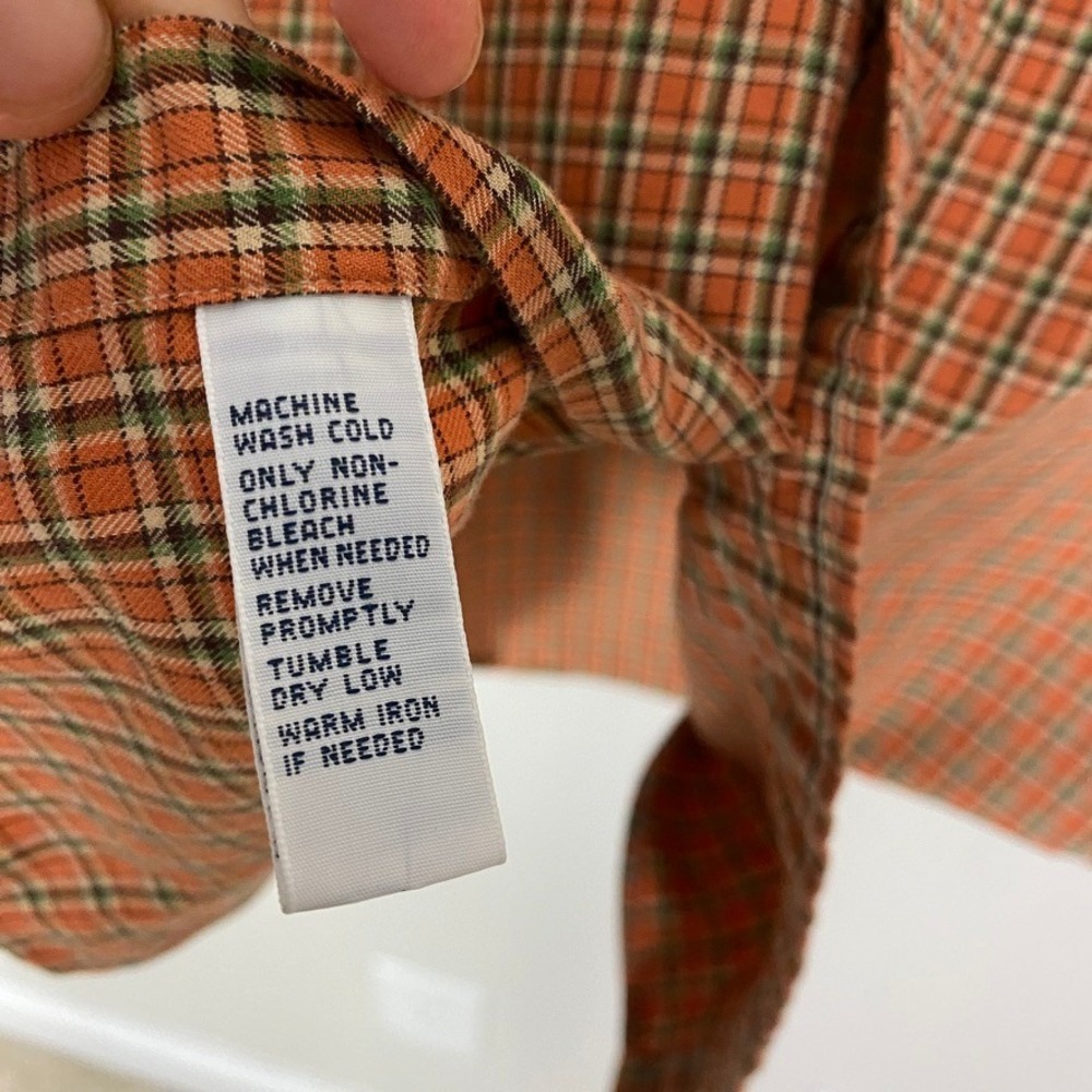 Ralph Lauren Plaid Button Down Shirt Mens XL Orange Green Long Sleeve Preppy - Picture 6 of 7